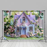 Aperturee - Aperturee Lavender Floral Fancy House Spring Photo Backdrop